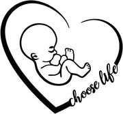 Choose Life Heart Vinyl Window Decal Sticker for Cars or Laptops, 3 1/4 Inch