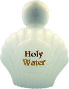 Religious Gifts Moulded Plastic Shell Shape Holy Water Bottle with Screw Top Lid, 3 oz