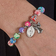 Guardian Angel Colorful Bead Bracelet, 7 1/2 Inch